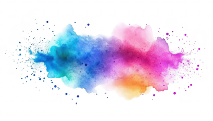 A watercolor splash featuring a blend of blue. pink. and orange hues. creating an artistic background effect suitable for creative projects and design applications