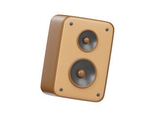 Speaker with musical notes icon rendering isolated