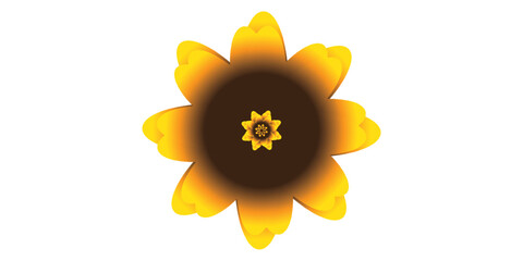 Vibrant Yellow Sunflower with Dark Brown Center and Intricate Petals.