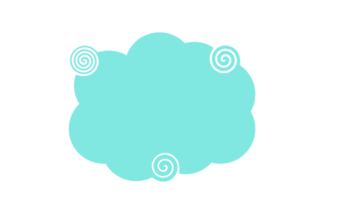  Whimsical Aqua Cloud Graphic with Spirals: A Playful and Modern Illustration of a Light Blue Cloud Embellished with White Swirling Accents, Ideal for Creative Storytelling, Child-Friendly Interfaces,