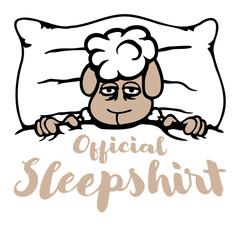 Sheep Official Sleepshirt Sleep Shirt Bed Night Funny Quote Saying Text Sheepshirt
