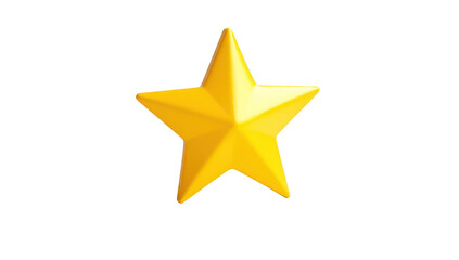 Obraz premium A bright yellow star-shaped object stands prominently against a clean. white background. symbolizing achievement and excellence. ideal for use in awards. recognition. and celebration themes