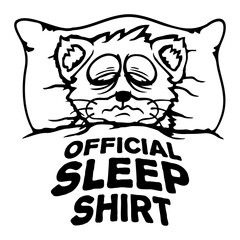 Cat Pet Official Sleepshirt Sleep Shirt Bed Night Funny Quote Saying Text