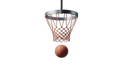 Basketball basket isolated on black background.