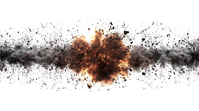 Fiery explosion border on transparent background — ultra-high-resolution PNG cutout edge perfect for dynamic VFX overlays, action poster design, and dramatic ... See More
