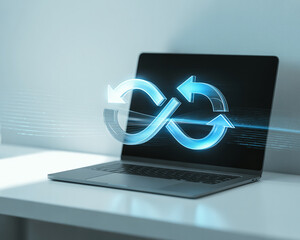 a digital illustration of a vibrant blue