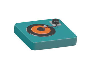 3d turntable music icon rendering