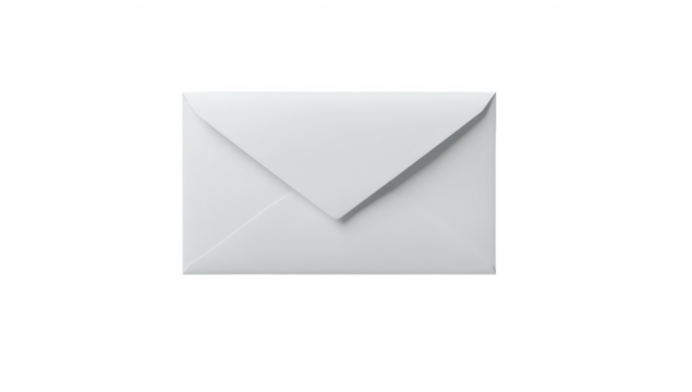 A pristine white envelope resting on a smooth. light gray surface. symbolizing communication and correspondence. with a minimalistic background enhancing its simplicity