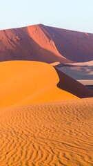 Vibrant orange dunes at dawn