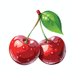 Ultra Realistic 8K Close Up of Fresh Red Cherries © MDALHADID