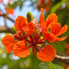 Vibrant orange flower cluster