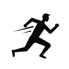 silhouette of a man running