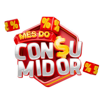 M&ecirc;s Do Consumidor Selo 3D PNG