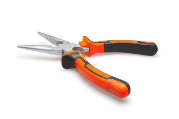 Obraz premium Metal pliers close up on a white background