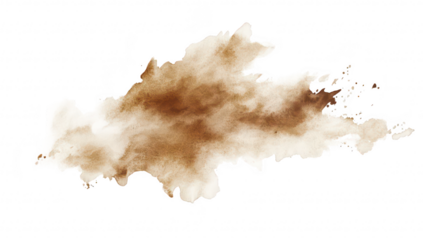 A beautiful abstract watercolor splash in warm brown tones. resembling coffee stains. on a clean white background. perfect for artistic designs. invitations. or backgrounds