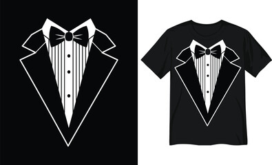 Funny Tuxedo Costume T-Shirt Graphic Illustration