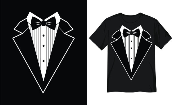 Funny Tuxedo Costume T-Shirt Graphic Illustration