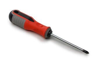 Cross head screwdriver on white background