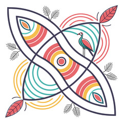 Colorful Abstract Geometric Vector Pattern for Wall Decor