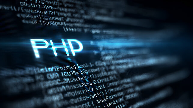 Programming, coding, development concept. Code, HTML, php web programming source code. 3d rendering Stock Illustration