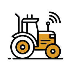 Smart Tractor with WiFi Signal Icon – Modern Agriculture Technology