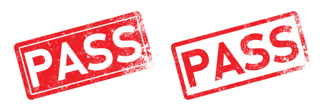 Red Pass Stamp Illustration with Distressed Style