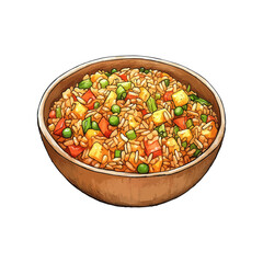 fried rice hand drawn illustration