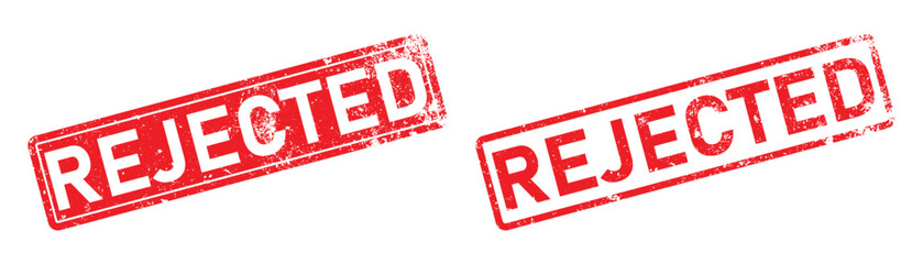 Rejected Stamp Vector Illustration: Red Inked Prohibit Sign