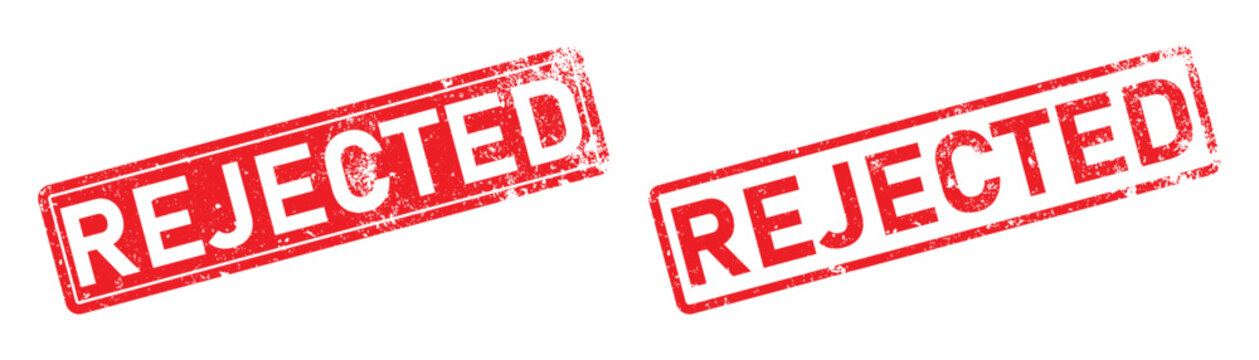 Rejected Stamp Vector Illustration: Red Inked Prohibit Sign