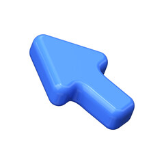 Blue 3D Directional Arrow Left Up