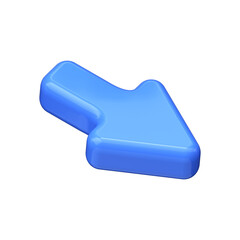 Blue 3D Directional Arrow Right Down