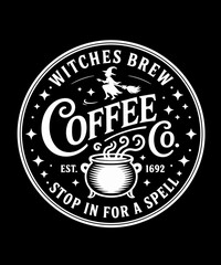 Witches Brew Coffee Co. Stop For A Spell Funny Halloween