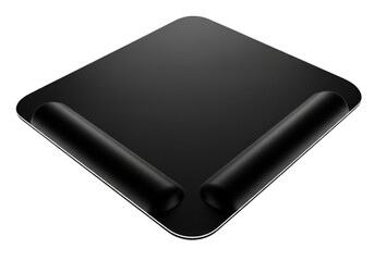 Fototapeta premium Black mouse pad with wrist rest isolated on transparent background
