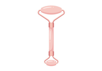 Pink facial roller with handle