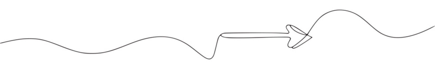 Obraz premium Abstract curved line drawing with arrow element black and white minimalist