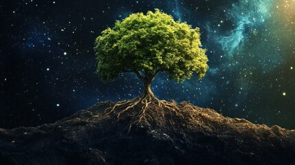 Majestic tree at night