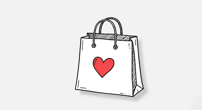 Shopping bag with heart