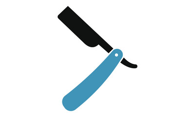 Vintage Straight Razor Illustration Classic Shaving Tool Beauty Icon Isolated on White Background Barber Equipment