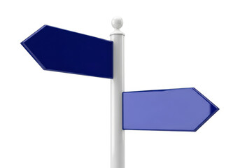 Directional arrow signpost isolated on transparent background