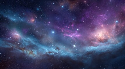 Fototapeta premium Beautiful nebula with colorful starlight and cosmic dust. Deep space fantasy background for science or astronomy concept.