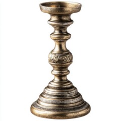 Elegant Gold Wooden Candle Holder with Intricate Carvings Perfect for Home Decor and Festive Ambiance