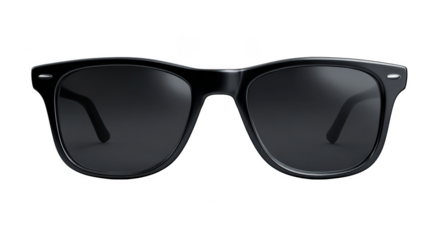 Stylish black sunglasses with a distressed frame isolated on transparent background