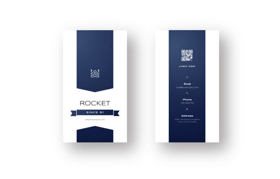 Professional Business Card Template with QR Code and Clean Style