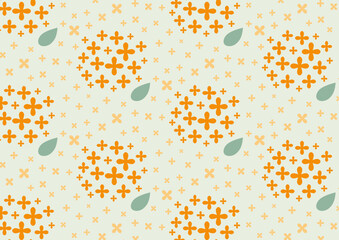 金木犀のイラストパターン背景素材