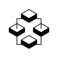 Blockchain icon with white background vector stock illustration