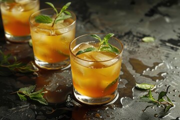 Whiskey, an alcoholic beverage at the bar