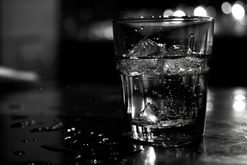 Vodka, alcoholic beverage at the bar