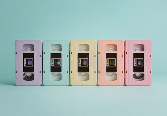 Pastel Retro Cassette Tape Mockup