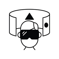 Mixed Reality icon with white background vector stock illustration