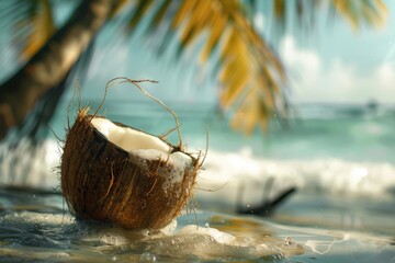 Coconut water  ,   cocktail  , non-alcoholic beverage  
